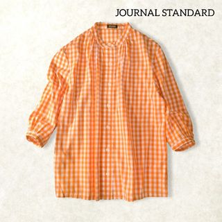 ジャーナルスタンダード(JOURNAL STANDARD)のジャーナルスタンダード ✿ バンドカラー ギンガムチェック シャツ オレンジ 春(シャツ/ブラウス(長袖/七分))