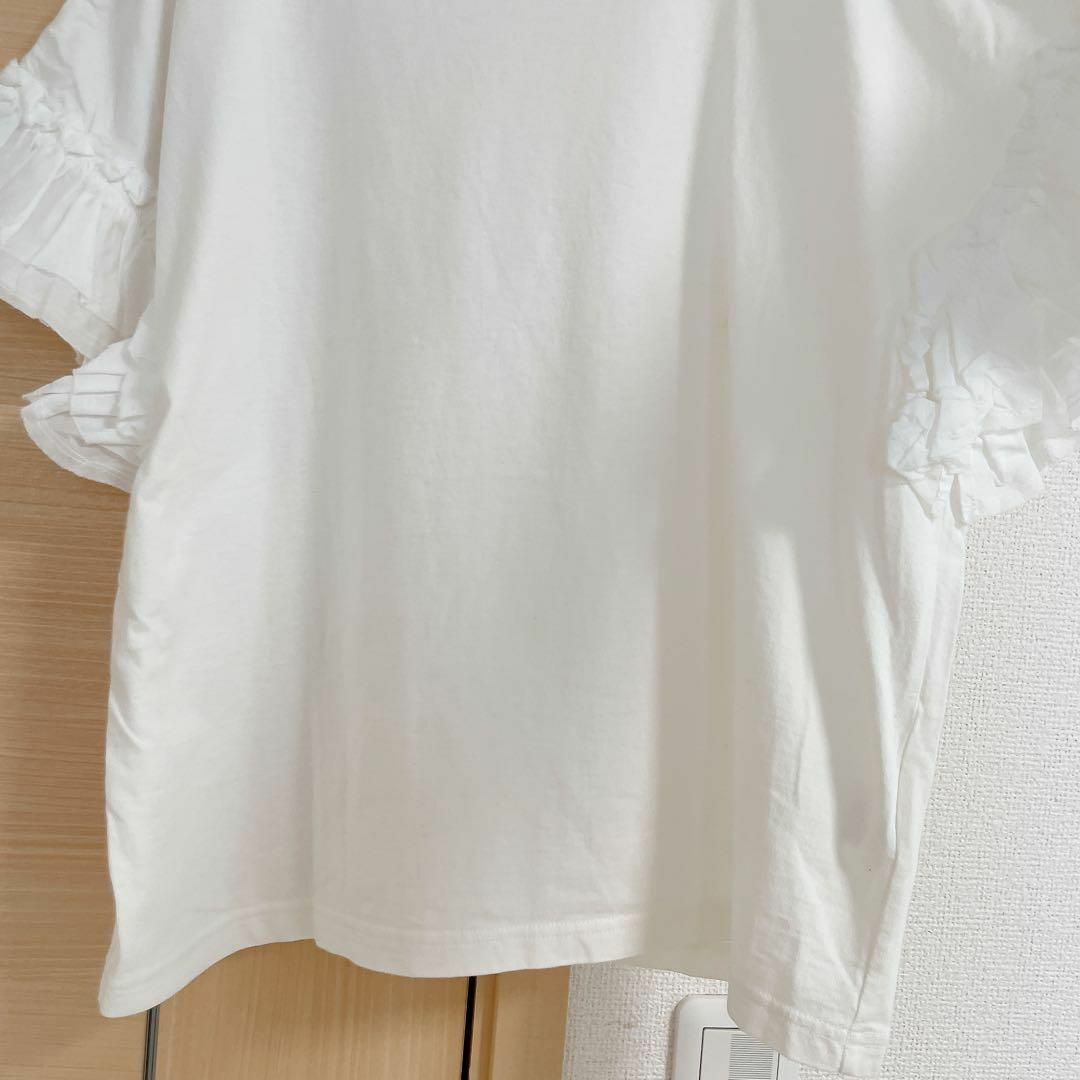 Ray BEAMS(レイビームス)のBEAMS レイビームス　ホワイト　半袖Tシャツ　フリル レディースのトップス(Tシャツ(半袖/袖なし))の商品写真