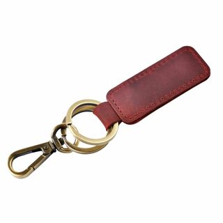 【サイズ:M_色:レッド】[Inones Leather] 本革 キーホルダー 