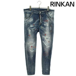 ディースクエアード(DSQUARED2)のディースクエアード  21SS  Twinky Jean S74LB0921 ダメージリペアペインテッドトゥインキージーンデニムパンツ メンズ 50(デニム/ジーンズ)