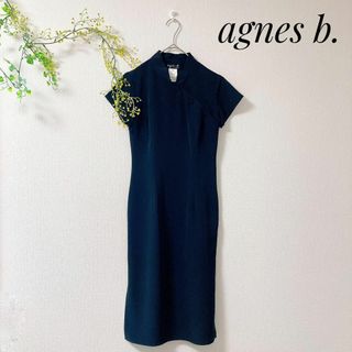 agnes b. - agnes b. アニエスベー ワンピース ブラック 黒 スリット 36