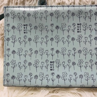 MOSCHINO - 花柄/水色/ハンドバッグ vintage moschio Flower Bag