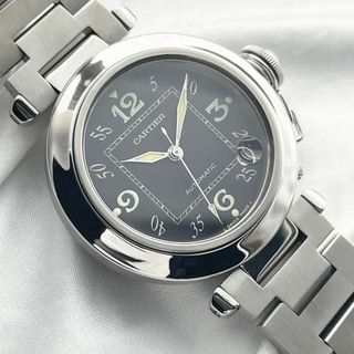 カルティエ(Cartier)のT529 カルティエ パシャC デイト 黒文字盤 W31043M7 オートマ(腕時計)