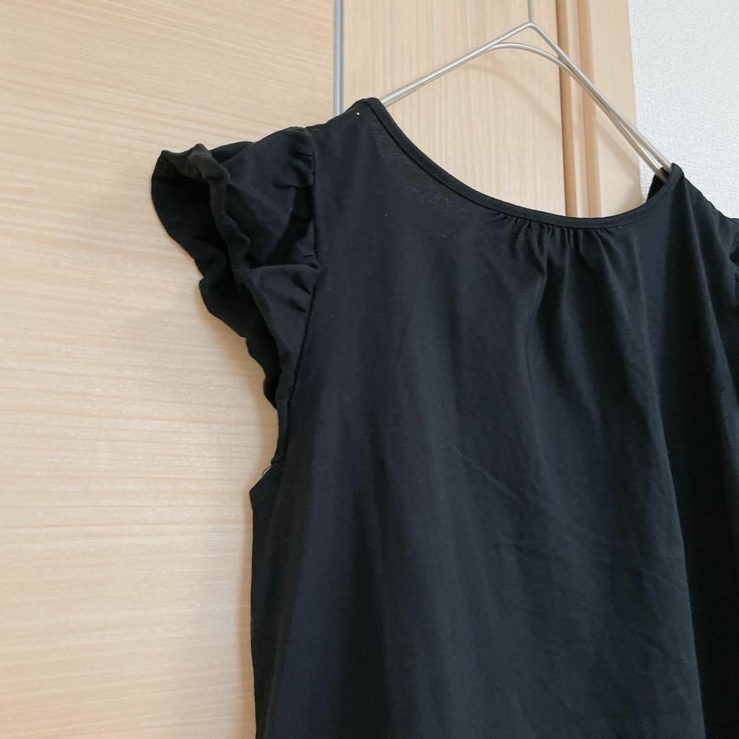 BEAMS ビームス　半袖ブラウス　ブラック　フリル レディースのトップス(シャツ/ブラウス(半袖/袖なし))の商品写真