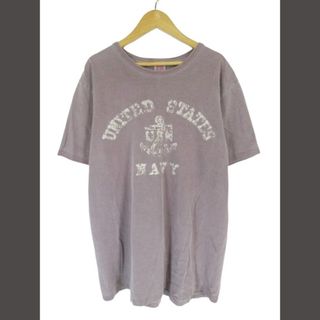 バーンズアウトフィッターズ(Barns OUTFITTERS)のBarns outfitters Tシャツ 半袖 プリント 紫系 Lサイズ (Tシャツ/カットソー(半袖/袖なし))