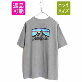 パタゴニア(patagonia)の21年製 パタゴニア 両面 プリント 半袖 Tシャツ メンズ L 古着 Patagonia アウトドア  グラフィック イラスト バックプリント クルーネック(Tシャツ/カットソー(半袖/袖なし))