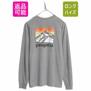 パタゴニア(patagonia)の19年製 パタゴニア 両面 プリント 長袖 Tシャツ メンズ S / 古着 Patagonia ロンT アウトドア グラフィック アート バックプリント グレー(Tシャツ/カットソー(七分/長袖))