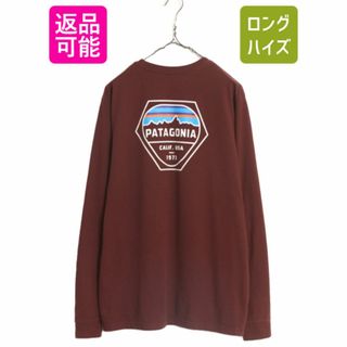 パタゴニア(patagonia)の17年製 パタゴニア 両面 プリント 長袖 Tシャツ メンズ L / 古着 Patagonia アウトドア フィッツロイ ロンT ロングスリーブ バックプリント(Tシャツ/カットソー(半袖/袖なし))