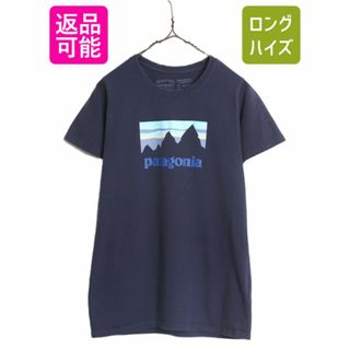 パタゴニア(patagonia)の18年製 パタゴニア プリント 半袖 Tシャツ レディース М / Patagonia アウトドア グラフィック ステッカー レスポンシビリティー ネイビー(Tシャツ(半袖/袖なし))