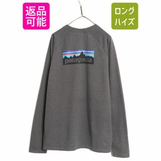 パタゴニア(patagonia)の18年製 パタゴニア ロゴ 両面 プリント ライトウェイト スウェット メンズ XXL 古着 Patagonia 長袖 Tシャツ ロンT P6 バックプリント 薄手(スウェット)