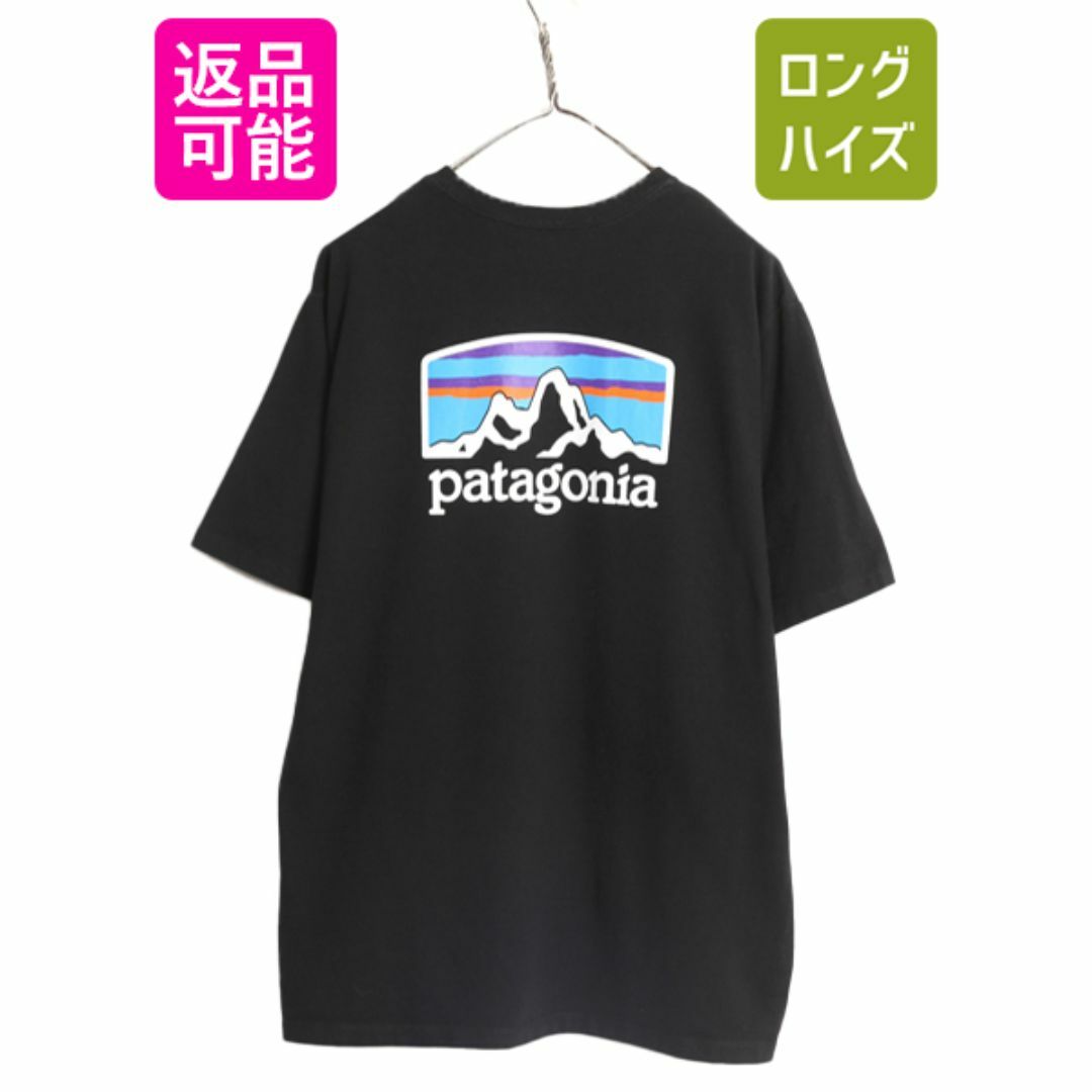 patagonia(パタゴニア)の21年製 パタゴニア 両面 プリント 半袖 Tシャツ メンズ L / Patagonia アウトドア  グラフィック イラスト バックプリント クルーネック 黒 メンズのトップス(Tシャツ/カットソー(半袖/袖なし))の商品写真