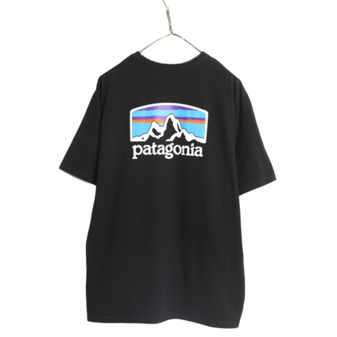 patagonia(パタゴニア)の21年製 パタゴニア 両面 プリント 半袖 Tシャツ メンズ L / Patagonia アウトドア  グラフィック イラスト バックプリント クルーネック 黒 メンズのトップス(Tシャツ/カットソー(半袖/袖なし))の商品写真