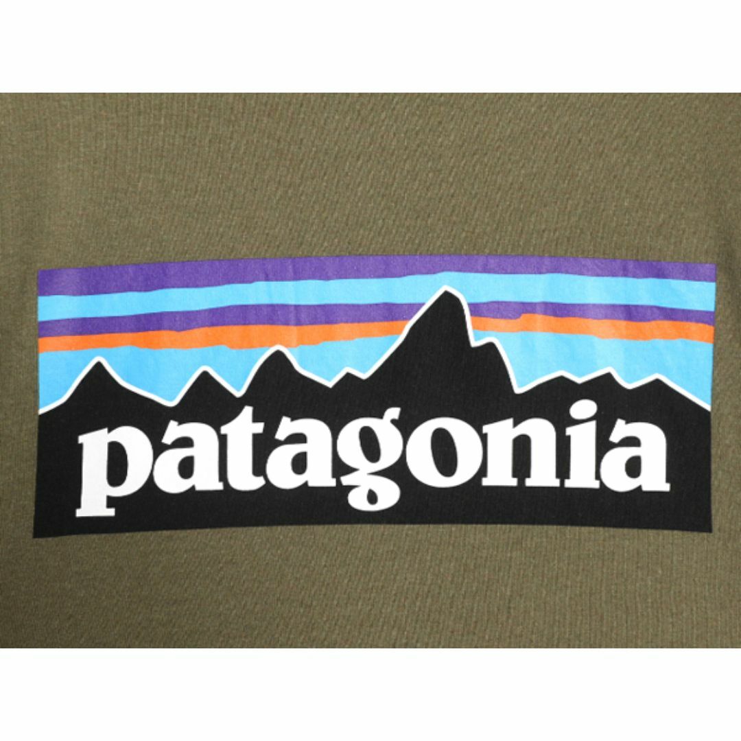 patagonia(パタゴニア)の22年製 パタゴニア 両面 プリント 半袖 Tシャツ メンズ XS / Patagonia アウトドア フィッツロイ P6 ボックスロゴ バックプリント カーキ メンズのトップス(Tシャツ/カットソー(半袖/袖なし))の商品写真