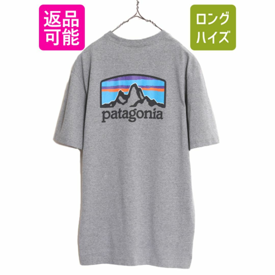 patagonia(パタゴニア)の19年製 パタゴニア 両面 プリント 半袖 Tシャツ メンズ M / Patagonia アウトドア グラフィック イラスト バックプリント クルーネック 灰 メンズのトップス(Tシャツ/カットソー(半袖/袖なし))の商品写真