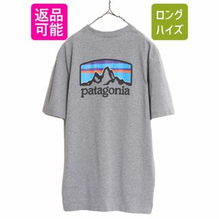 パタゴニア(patagonia)の19年製 パタゴニア 両面 プリント 半袖 Tシャツ メンズ M / Patagonia アウトドア グラフィック イラスト バックプリント クルーネック 灰(Tシャツ/カットソー(半袖/袖なし))