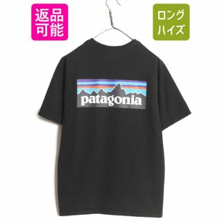 パタゴニア(patagonia)の21年製 パタゴニア ポケット付き 両面 プリント 半袖 Tシャツ メンズ S / Patagonia アウトドア ポケT P6 ボックスロゴ バックプリント 黒(Tシャツ/カットソー(半袖/袖なし))