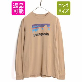 パタゴニア(patagonia)の17年製 パタゴニア プリント 長袖 Tシャツ メンズ М / Patagonia アウトドア ロンT グラフィック ステッカー ロゴ オーガニック コットン(Tシャツ/カットソー(七分/長袖))