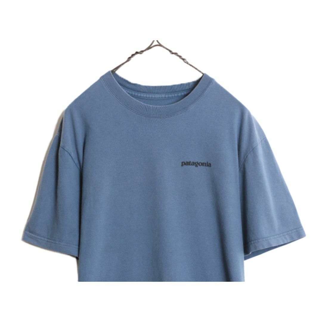 patagonia(パタゴニア)の17年製 パタゴニア 両面 プリント 半袖 Tシャツ メンズ М / 古着 Patagonia アウトドア フィッツロイ P6 バックプリント ボックスロゴ 青 メンズのトップス(Tシャツ/カットソー(半袖/袖なし))の商品写真