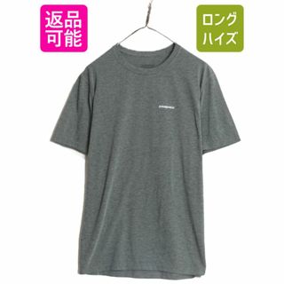 パタゴニア(patagonia)の18年製 パタゴニア プリント 半袖 Tシャツ メンズ XL 古着 Patagonia 大きいサイズ アウトドア ナイン トレイルズ シャツ ワンポイント 灰(Tシャツ/カットソー(半袖/袖なし))