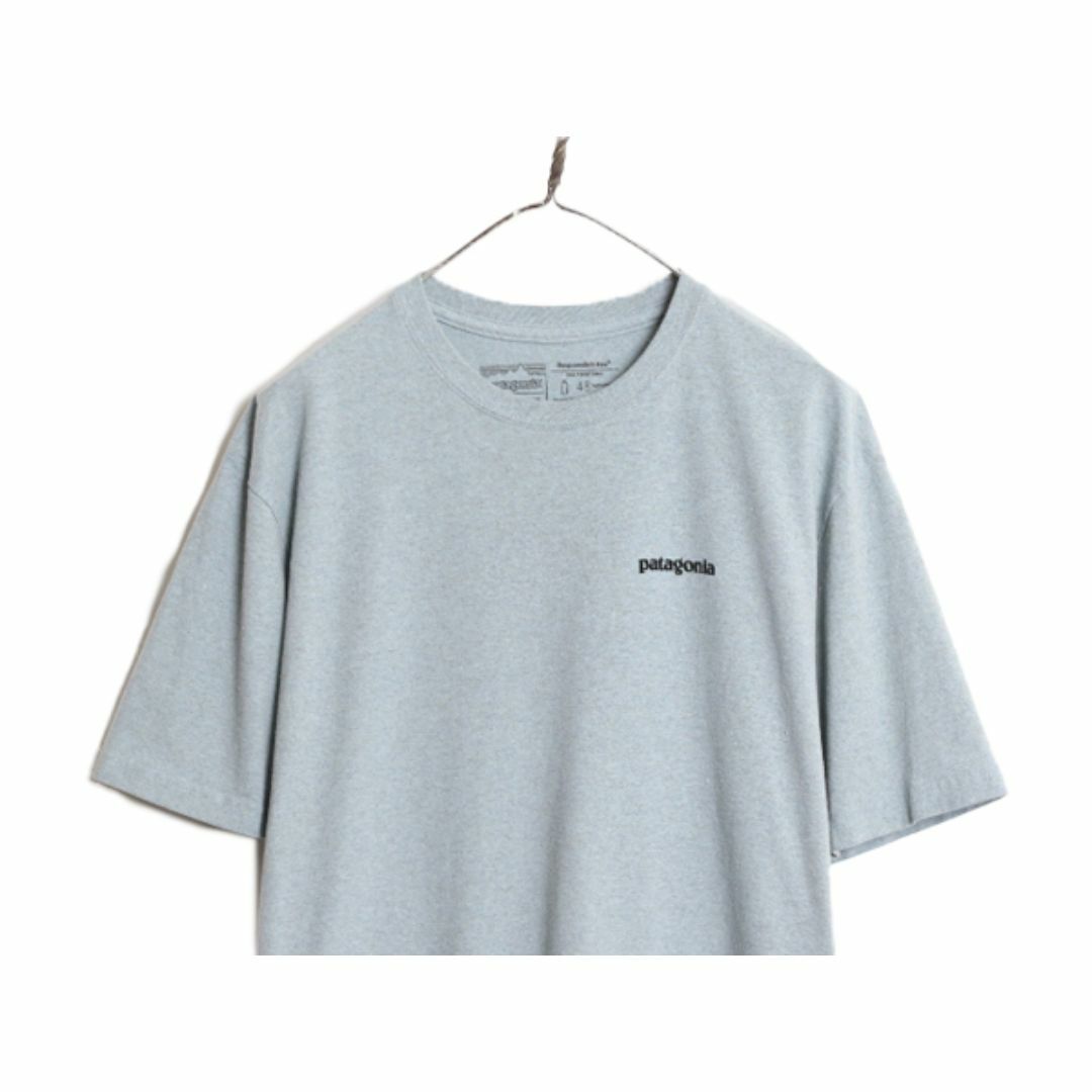 patagonia(パタゴニア)の18年製 パタゴニア 両面 プリント 半袖 Tシャツ メンズ L / 古着 Patagonia アウトドア フィッツロイ P6 ボックスロゴ バックプリント 灰 メンズのトップス(Tシャツ/カットソー(半袖/袖なし))の商品写真