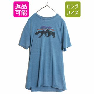 パタゴニア(patagonia)の17年製 パタゴニア グラフィック フィッツロイ ベアー プリント 半袖 Tシャツ メンズ XL / 古着 Patagonia アウトドア スリムフィット ベア(Tシャツ/カットソー(半袖/袖なし))