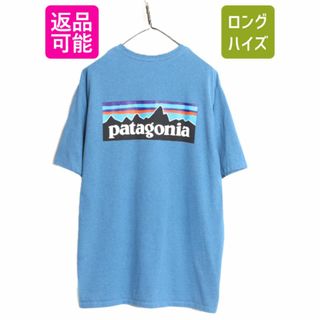 パタゴニア(patagonia)のパタゴニア 両面 プリント 半袖 Tシャツ メンズ L 古着 Patagonia アウトドア フィッツロイ P-6 ボックスロゴ バックプリント クルーネック(Tシャツ/カットソー(半袖/袖なし))