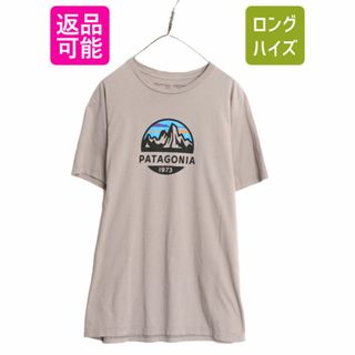 パタゴニア(patagonia)の18年製 パタゴニア プリント 半袖 Tシャツ メンズ XL Patagonia アウトドア フィッツロイ スコープ スリム フィット オーガニック コットン(Tシャツ/カットソー(半袖/袖なし))