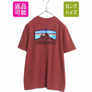 パタゴニア(patagonia)の19年製 パタゴニア 両面 プリント 半袖 Tシャツ メンズ М 古着 Patagonia アウトドア グラフィック イラスト バックプリント クルーネック(Tシャツ/カットソー(半袖/袖なし))