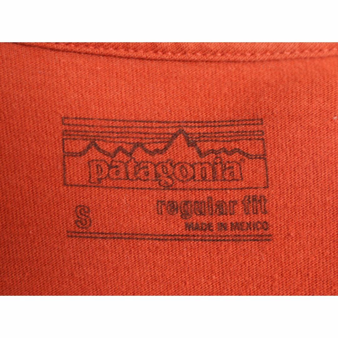 patagonia(パタゴニア)の17年製 パタゴニア 両面 プリント 半袖 Tシャツ メンズ S 古着 Patagonia アウトドア P6 バックプリント オーガニック コットン テラコッタ メンズのトップス(Tシャツ/カットソー(半袖/袖なし))の商品写真
