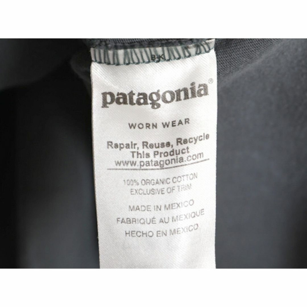 patagonia(パタゴニア)の17年製 パタゴニア 両面 プリント 半袖 Tシャツ メンズ L / 古着 Patagonia アウトドア フィッツロイ P6 ボックスロゴ バックプリント 灰 メンズのトップス(Tシャツ/カットソー(半袖/袖なし))の商品写真