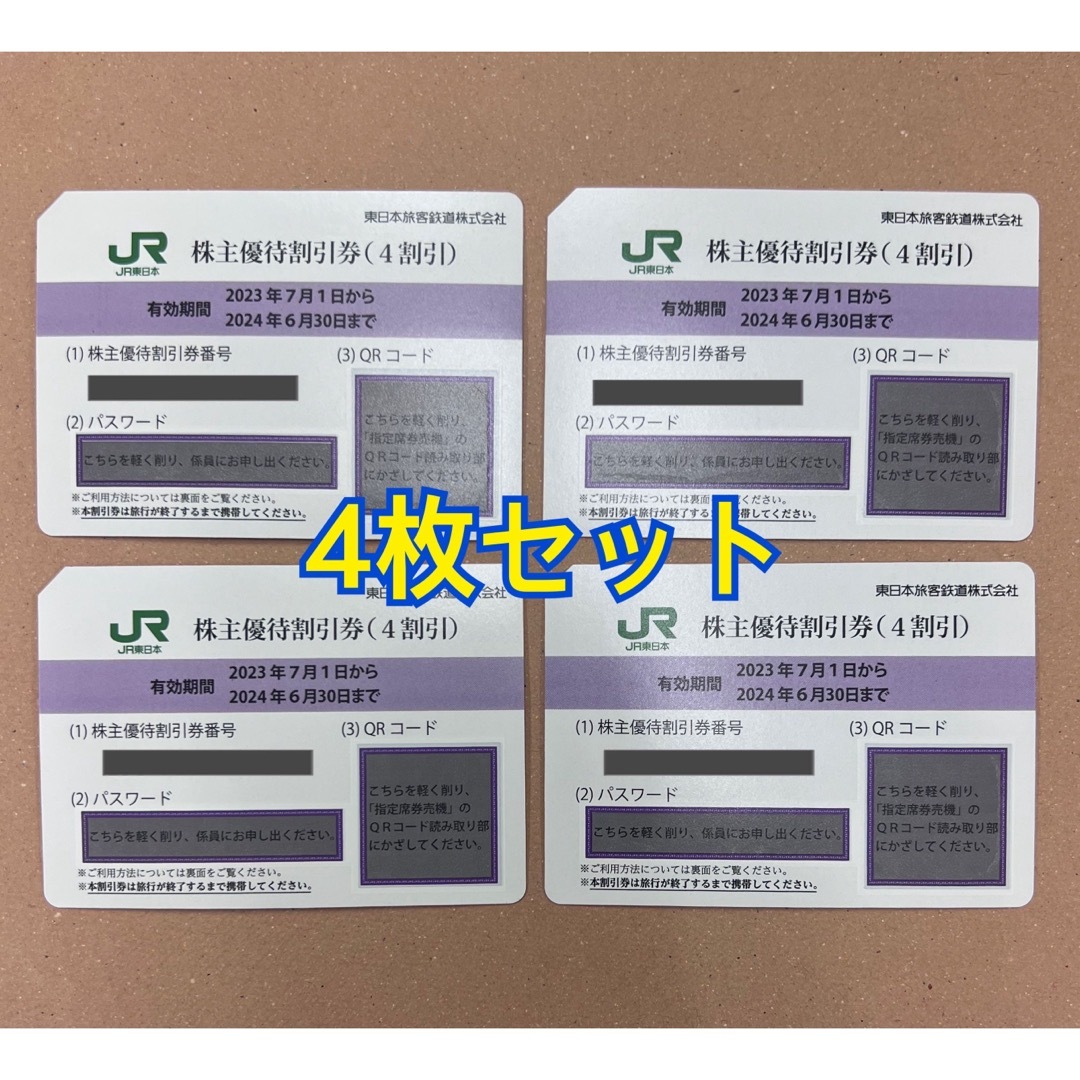 JR 東日本　株主優待　4枚セット チケットの優待券/割引券(その他)の商品写真