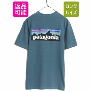 パタゴニア(patagonia)の19年製 パタゴニア 両面 プリント 半袖 Tシャツ メンズ S 古着 Patagonia アウトドア フィッツロイ イラスト ボックスロゴ バックプリント(Tシャツ/カットソー(半袖/袖なし))