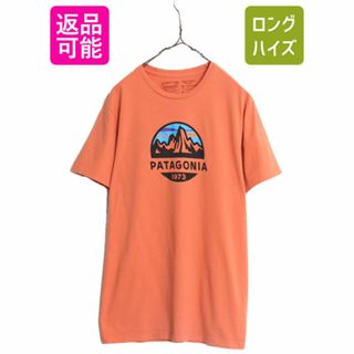 パタゴニア(patagonia)の17年製 パタゴニア プリント 半袖 Tシャツ メンズ М Patagonia アウトドア フィッツロイ クレスト グラフィック スリム フィット オレンジ(Tシャツ/カットソー(半袖/袖なし))