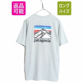 パタゴニア(patagonia)の20年製 パタゴニア ポケット付き プリント 半袖 Tシャツ メンズ M / Patagonia ポケT アウトドア フィッツロイ イラスト バックプリント (Tシャツ/カットソー(半袖/袖なし))