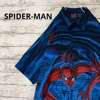 SPIDER-MAN スパイダーマン 半袖シャツ ポリシャツ 古着 激レア(シャツ)