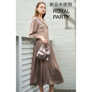 ロイヤルパーティー(ROYAL PARTY)の未使用♦ROYAL PARTY テーラーカラープリーツワンピース(ロングワンピース/マキシワンピース)