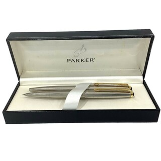 Parker - PARKER パーカー PARKER45ボールペン＆シャープペンシルセット  シルバー色 筆記確認済 インク残量不明 箱有【中古】KB-8300