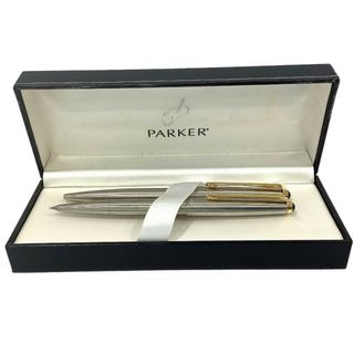 パーカー(Parker)のPARKER パーカー PARKER45ボールペン＆シャープペンシルセット  シルバー色 筆記確認済 インク残量不明 箱有【中古】KB-8300(その他)