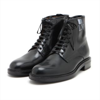 ルイヴィトン(LOUIS VUITTON)の美品 ルイヴィトン ヴォルテール レザー ショート ブーツ レースアップ ブラック 6 サイズ DI1128 靴 革靴 シューズ メンズ EEM X14-8(ブーツ)