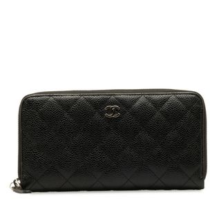 シャネル(CHANEL)の美品 シャネル マトラッセ ココマーク ラウンドファスナー 長財布 キャビアスキン レディース CHANEL 【228-48094】(財布)