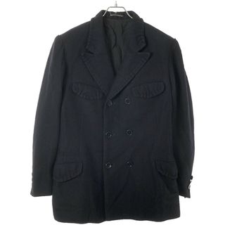 ヨウジヤマモトプールオム(Yohji Yamamoto POUR HOMME)のYohji Yamamoto POUR HOMME ヨウジヤマモト プールオム 2008AW ハンドステッチウールコットンダブルジャケット HE-J35-111 ネイビー 2(テーラードジャケット)