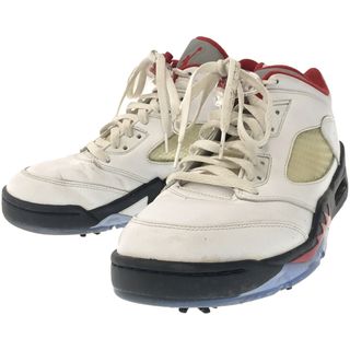 ナイキ(NIKE)のNIKE ナイキ AIR JORDAN 5 GOLF FIRE RED ゴルフ スニーカー CU4523-100 ホワイト 28cm(スニーカー)