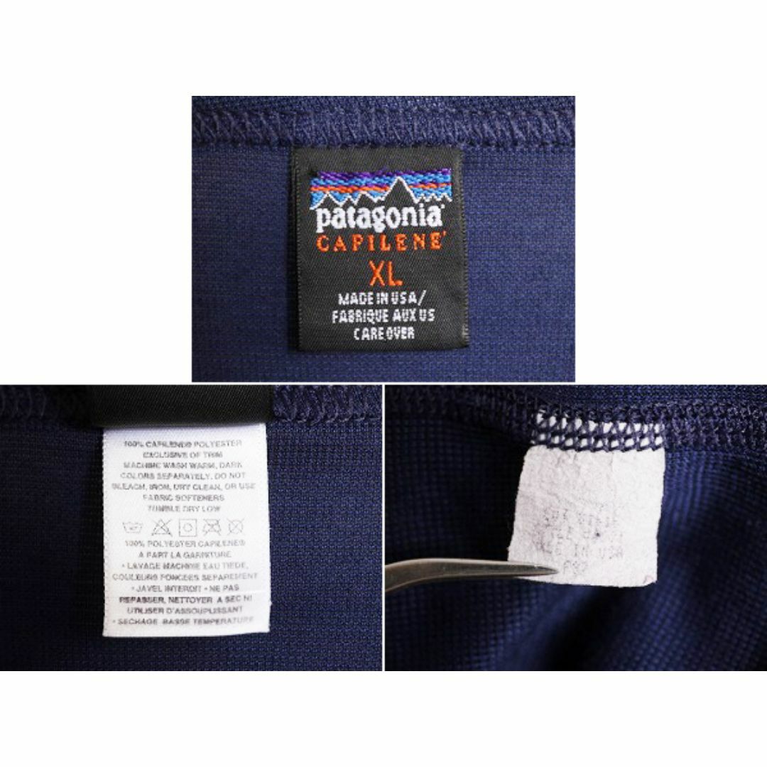 patagonia(パタゴニア)の90s USA製 92年製 パタゴニア キャプリーン 長袖 Tシャツ メンズ XL 90年代 オールド Patagonia アウトドア ロンT アンダーシャツ インナー メンズのトップス(Tシャツ/カットソー(七分/長袖))の商品写真