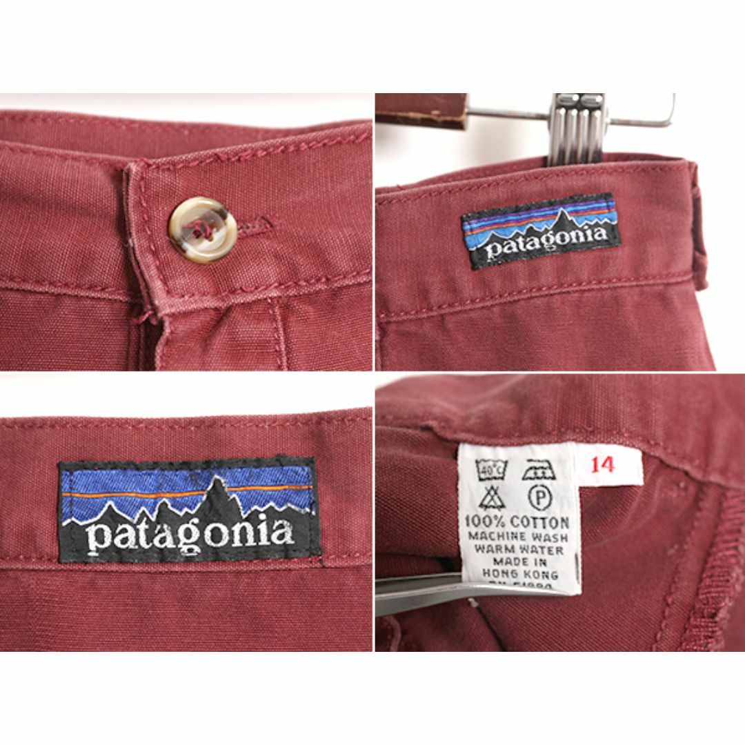patagonia(パタゴニア)の80s デカタグ パタゴニア コットン スカート レディース L 程/ 80年代 ヴィンテージ 旧タグ Patagonia フレア フロント ボタン チノ エンジ レディースのスカート(ひざ丈スカート)の商品写真