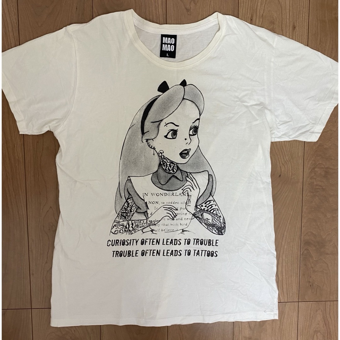 不思議の国のアリス Tシャツ キャラT パロディT ヴィンT 古着 タトゥー メンズのトップス(Tシャツ/カットソー(半袖/袖なし))の商品写真