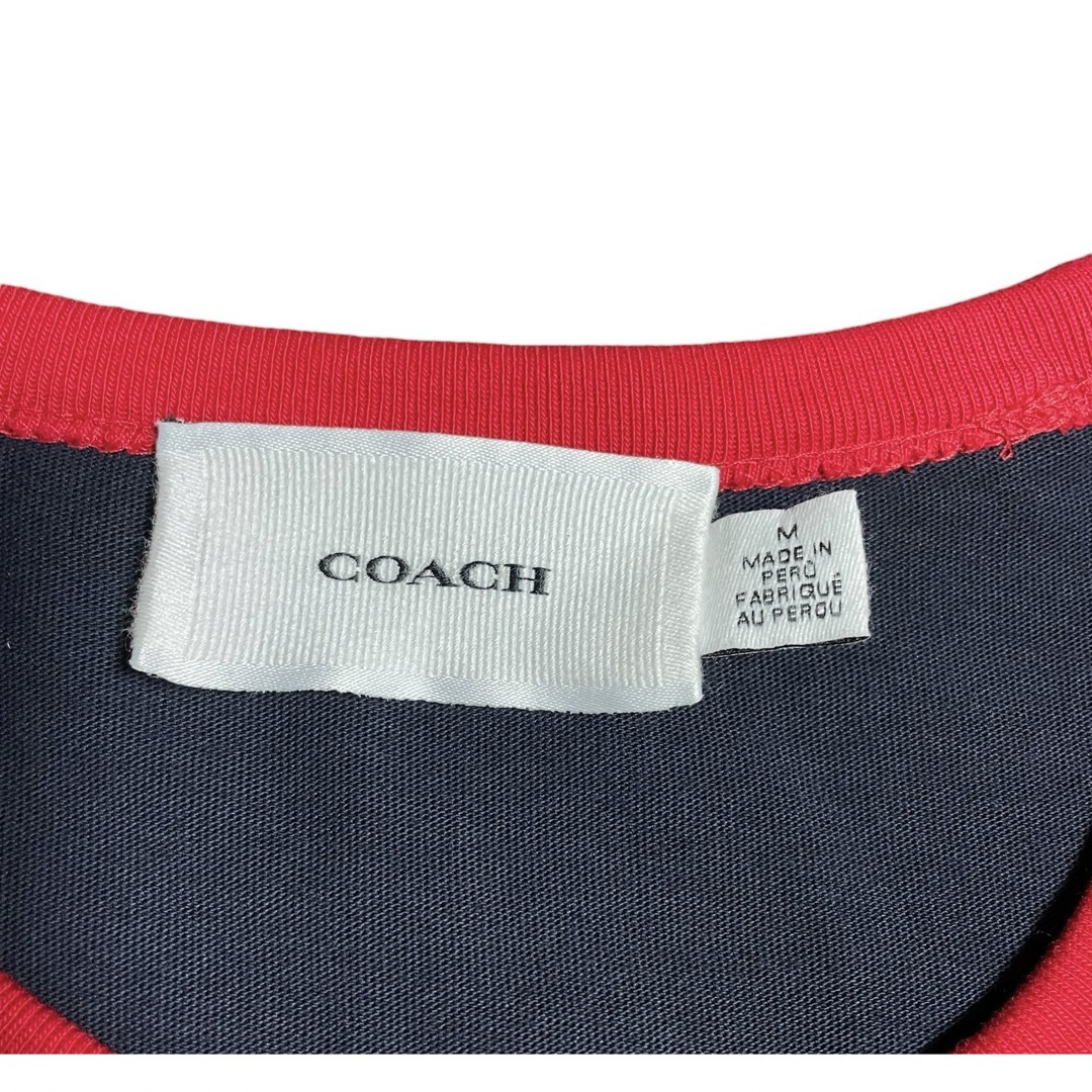 COACH(コーチ)の【美品】COACH コーチ 半袖 カットソー Tシャツ ネイビー メンズ M メンズのトップス(Tシャツ/カットソー(半袖/袖なし))の商品写真