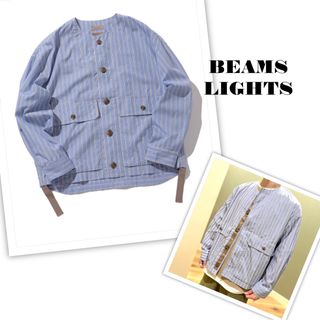 ビームスライツ(BEAMS LIGHTS)の新品ダク付きBEAMS LIGHTS / エクストラウーブン ストライプブルゾン(ノーカラージャケット)