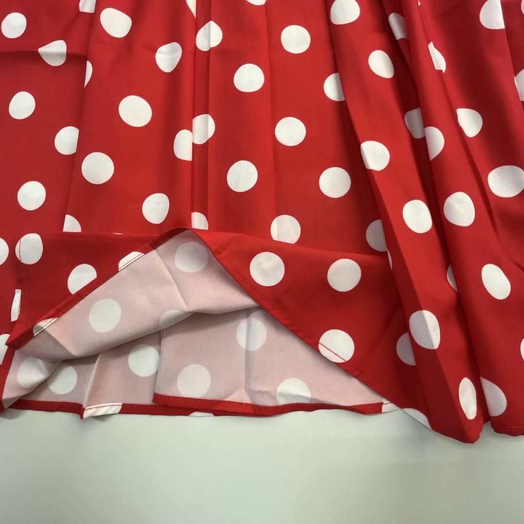 ワンピース ドレス XL 赤 水玉 ドット ディズニー ミニー風 コスプレ エンタメ/ホビーのコスプレ(衣装一式)の商品写真