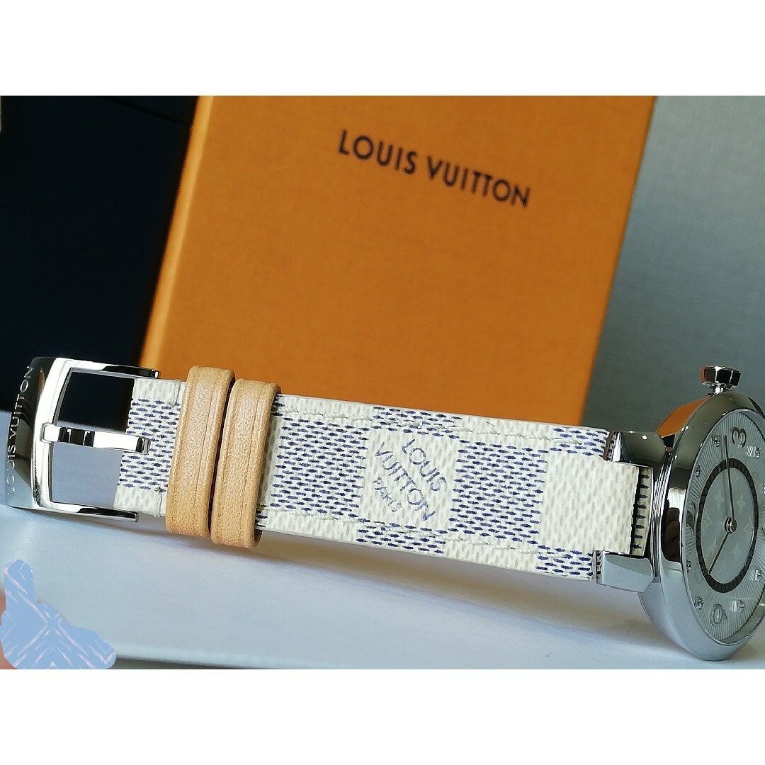 LOUIS VUITTON(ルイヴィトン)の超美品☆ルイヴィトン　タンブールスリムMM　レディース腕時計　ダミエアズール レディースのファッション小物(腕時計)の商品写真