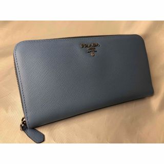 プラダ(PRADA)の超美品　PRADA プラダ 長財布　ラウンドファスナー　ライトブルー(財布)